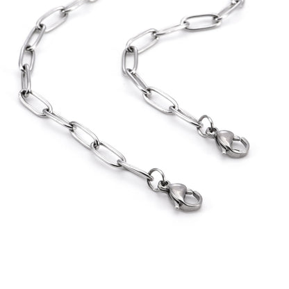 C400W B.Tiff 2 Clasps Oval Paperclip Link Chain Necklace/ 32"