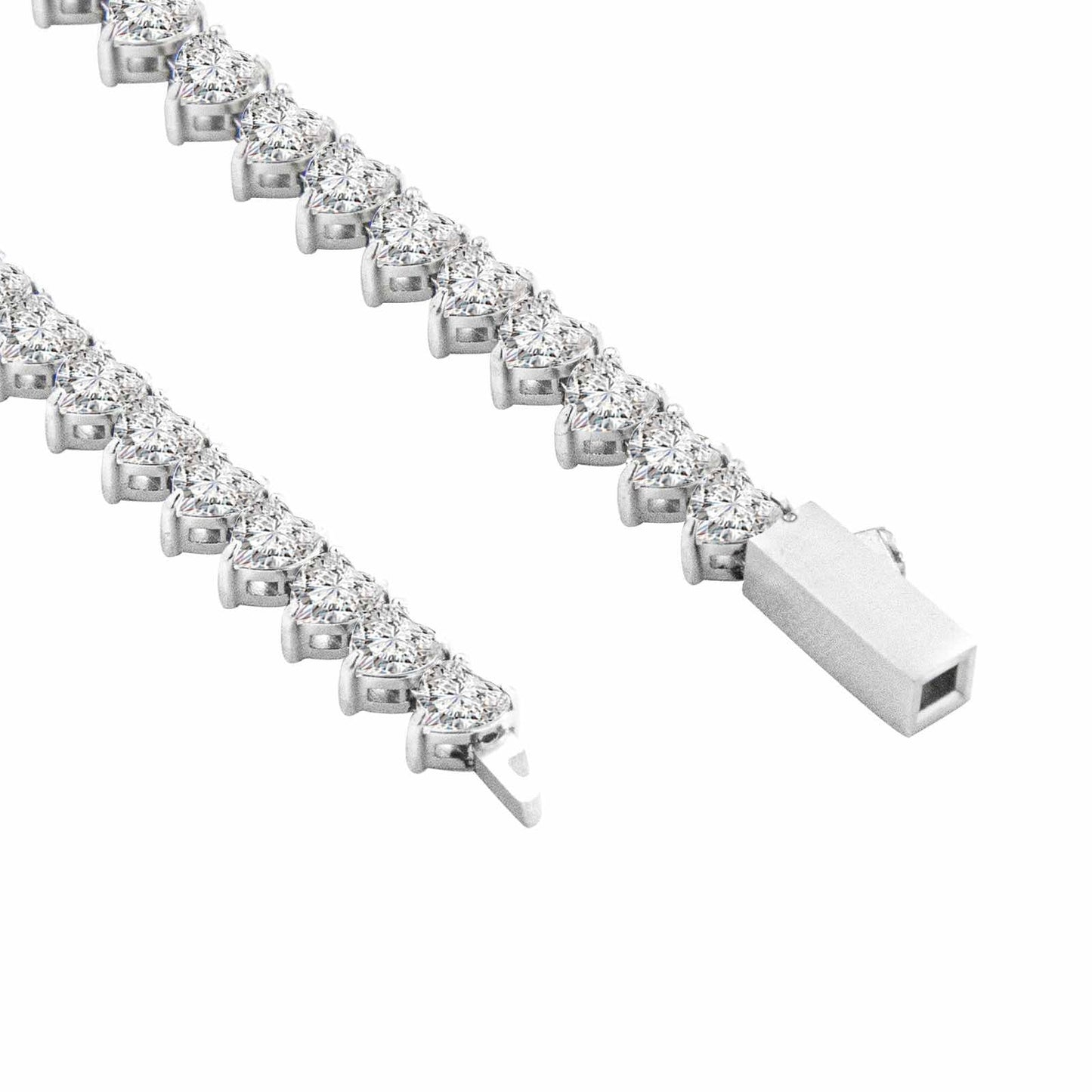 C102W B.Tiff Heart Tennis Necklace/ 4mm
