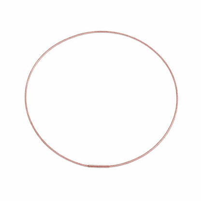 C015RG Rose Gold Structured Wire Choker Chain Necklace/ 1.2mm (An exclusive clasp design)