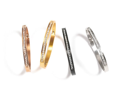 BG333B B.Tiff Black Eternity 25 Bangle Bracelet