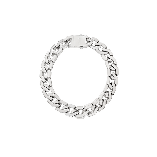 BG100W B.Tiff High Polish Flat Angular Cuban Link Bracelet