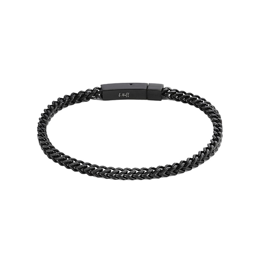 BG140B B.Tiff Black Franco Link Bracelet