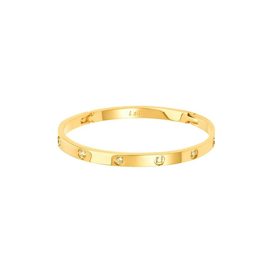 BG308GP B.Tiff 8-Stone High Polish Gold Bangle Bracelet