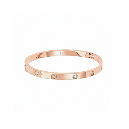BG308RGP B.Tiff 8-Stone High Polish Rose Gold Bangle Bracelet