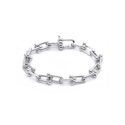 BG525W B.Tiff Horseshoe Link Chain Bracelet