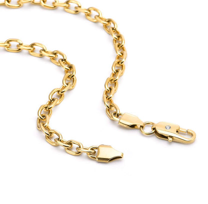 C007G B.Tiff Gold Cable Link Chain Necklace/ 5mm