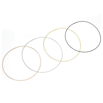 C015RG Rose Gold Structured Wire Choker Chain Necklace/ 1.2mm (An exclusive clasp design)