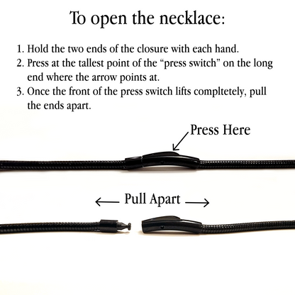C062B B.Tiff Press Lock Black Coil Chain Necklace/ 2.5mm Thick