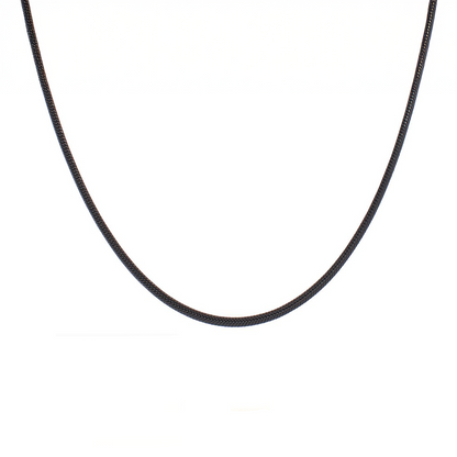 C062B B.Tiff Press Lock Black Coil Chain Necklace/ 2.5mm Thick