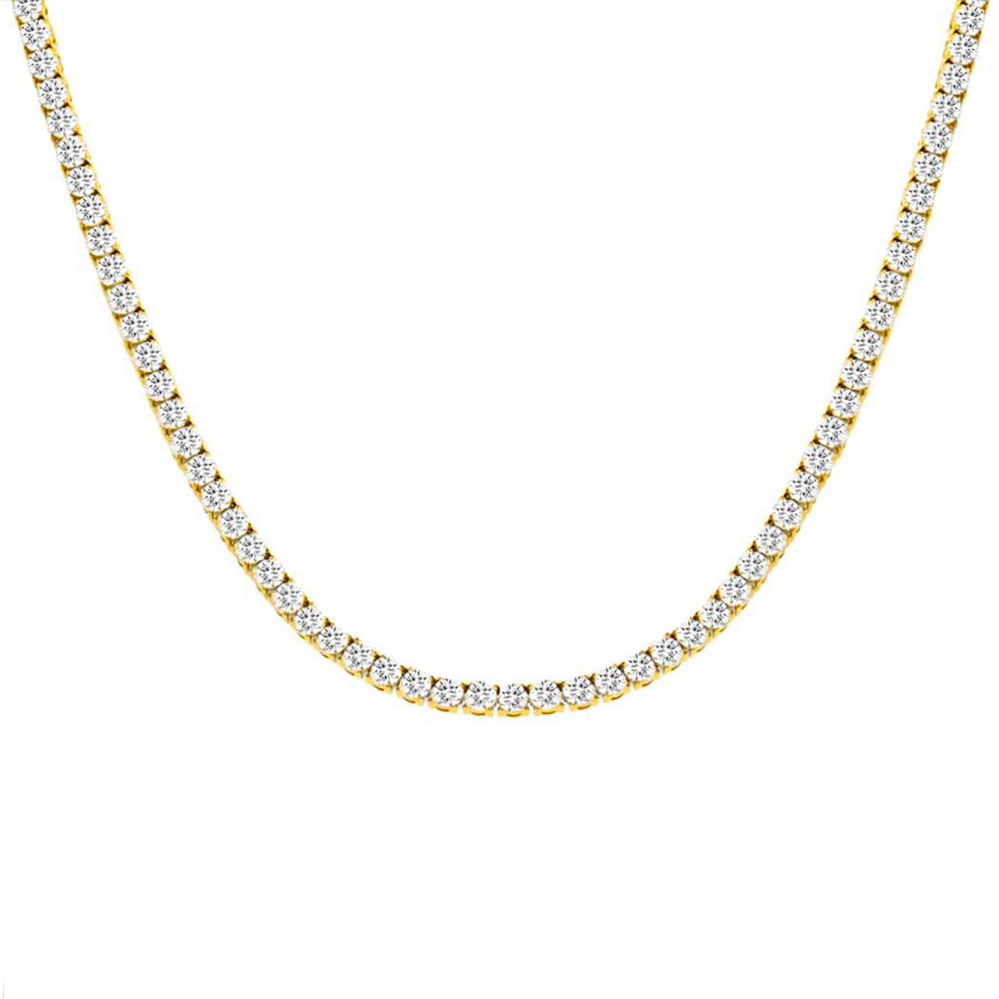 C103G B.Tiff Gold Tennis Necklace/ 3mm