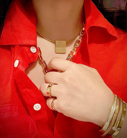 C200G B.Tiff High Polish Gold Paperclip Chain Necklace