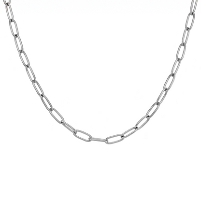 C400W B.Tiff 2 Clasps Oval Paperclip Link Chain Necklace/ 32"