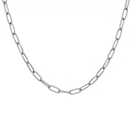 C400W B.Tiff 2 Clasps Oval Paperclip Link Chain Necklace/ 32