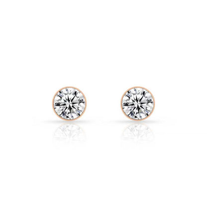 ER101RG B.Tiff Rose Gold 1 ct Solitaire Stud Earrings