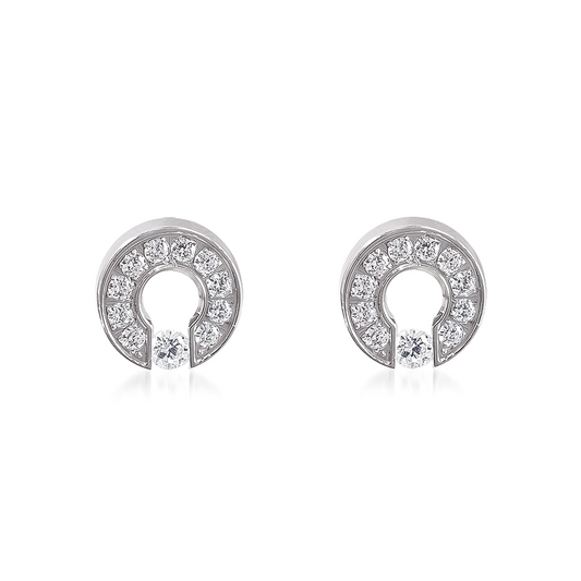 ER118W B.Tiff Pavé Barrel Earrings