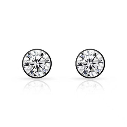 ER201B B.Tiff Black 2 ct Solitaire Stud Earrings