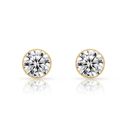 ER201G B.Tiff Gold 2 ct Solitaire Stud Earrings