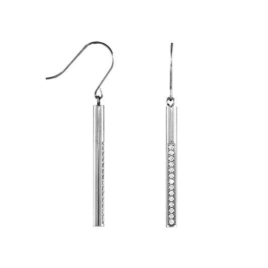 ER318W B.Tiff Pavé 14-Stone Dangling Bar Earrings