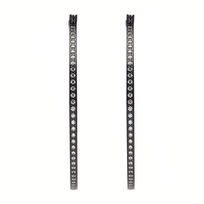 ER322B B.Tiff Black Pavé 146-Stone Big Hoop Earrings