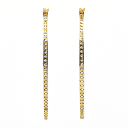 ER322G B.Tiff Gold Pavé 146-Stone Big Hoop Earrings