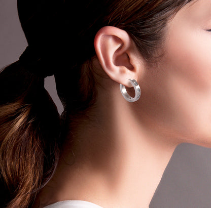 ER408W B.Tiff Pavé 16-Stone Hoop Earrings