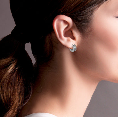ER418W B.Tiff Pavé Huggie Earrings