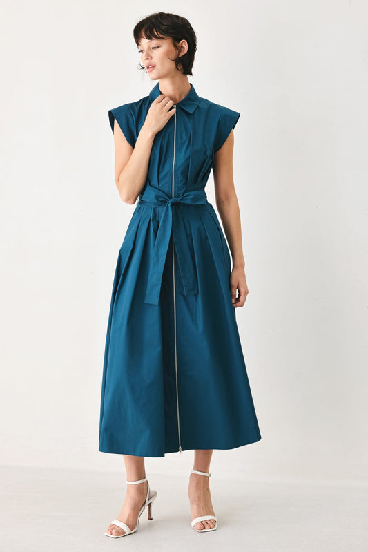 ROBE MIDI TISSÉE BLEU SERENITY