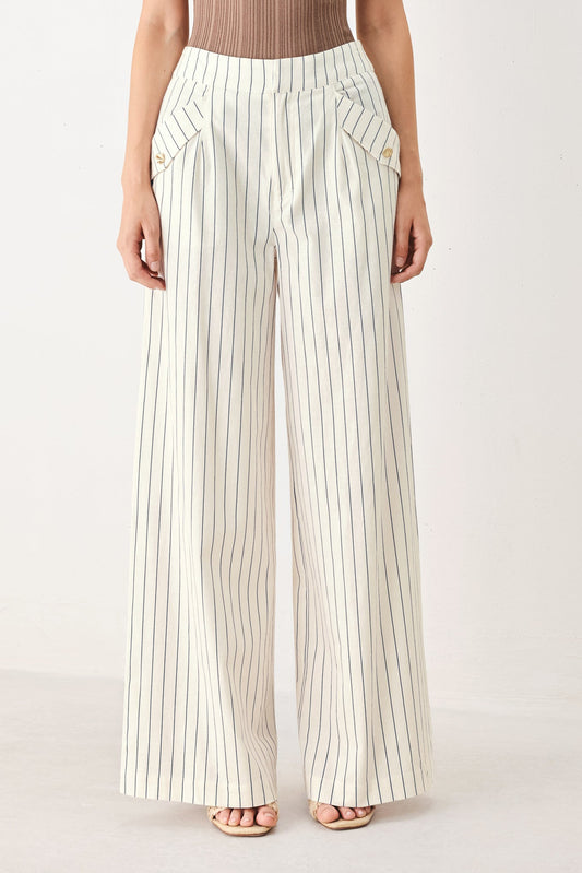 PANTALON TISSÉ SUTTON RAYÉ