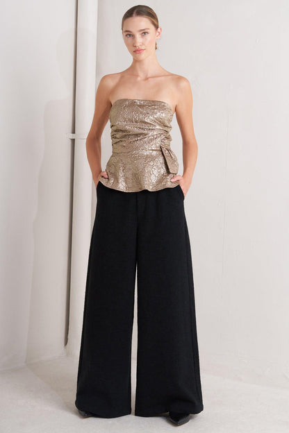 LIQUID GOLD WOVEN TOP