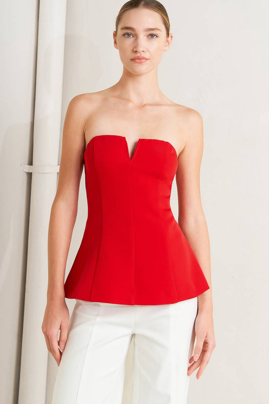 Noir contour woven top