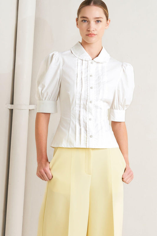 Refined romance woven top