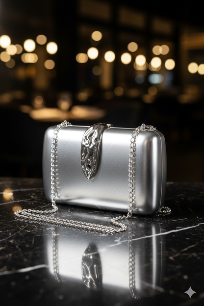 Pochette de soirée rigide métallique