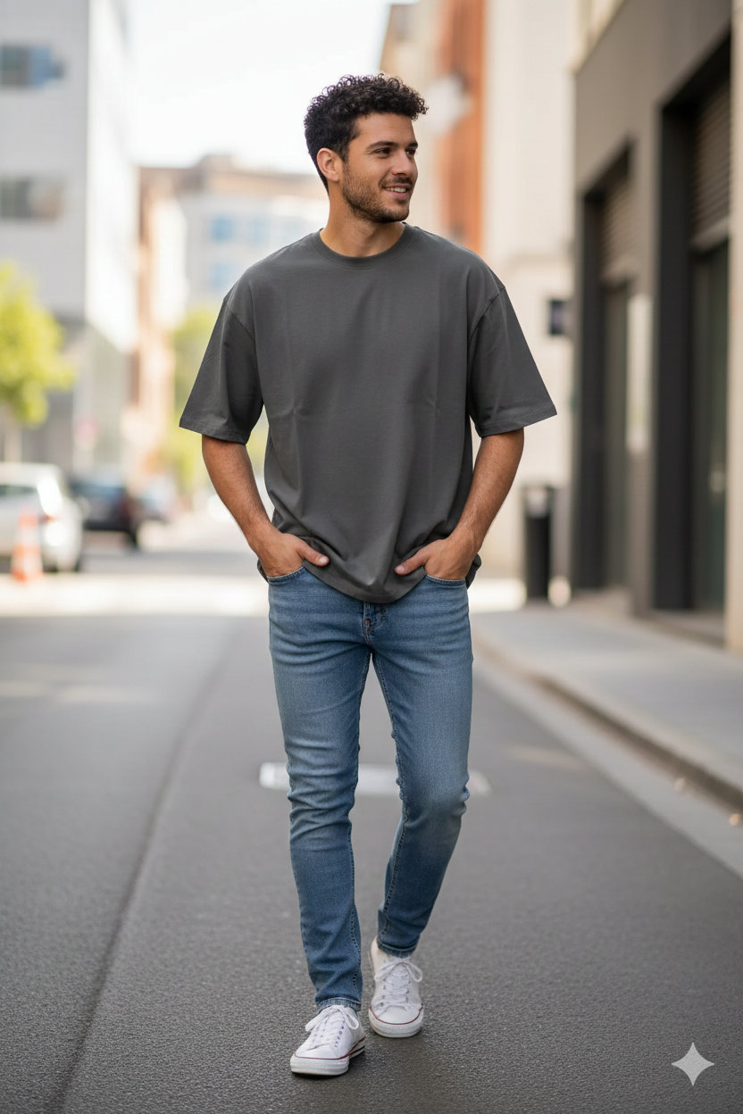 French Terry Raw Cut Tshirt