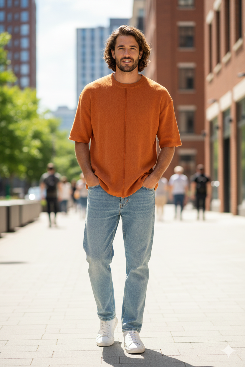 French Terry Raw Cut Tshirt