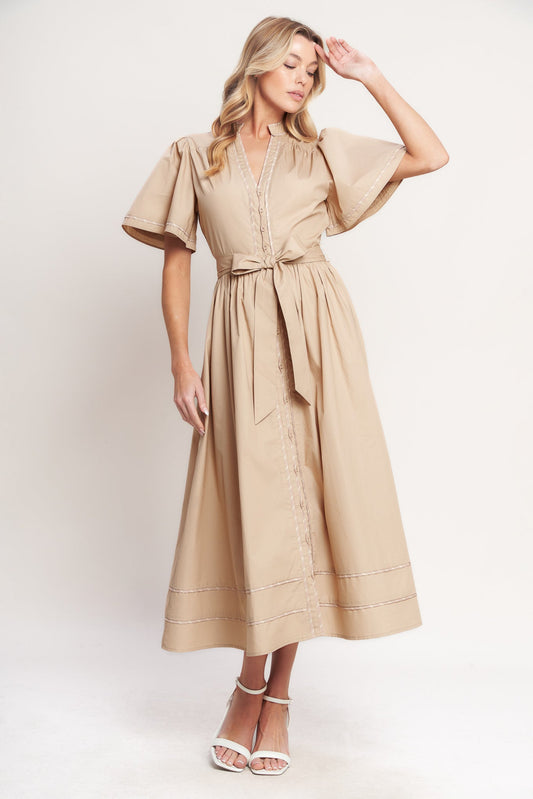 ROBE MIDI TISSÉE RESORT ESCAPE