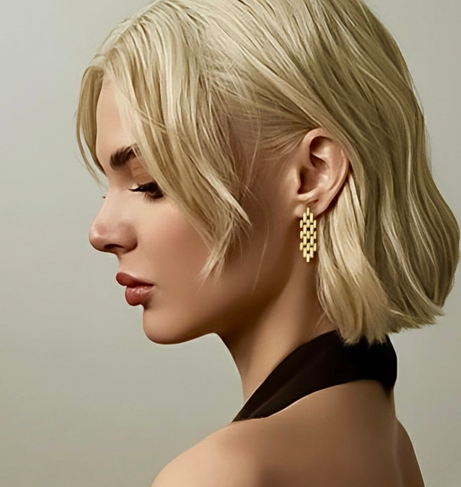 ER004G B.Tiff Gold Ripple Earrings