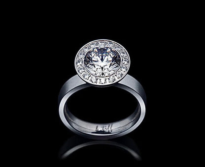 RG125W B.Tiff Aŭreolo 2 ct Round Halo Engagement Ring [Thin Band]