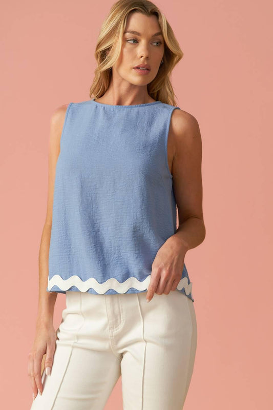Drifting currents woven top