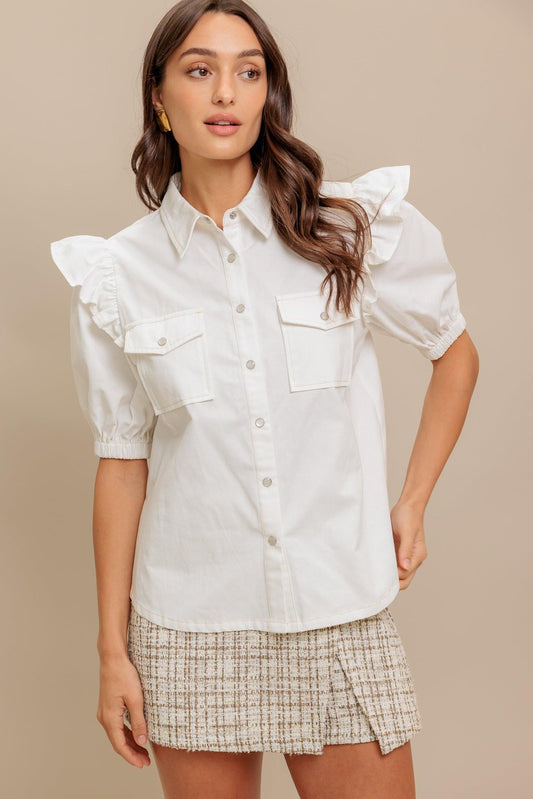 Muse detail woven top