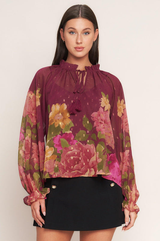 Flora romantica woven top
