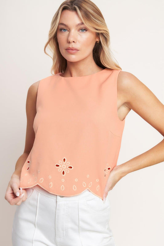 Love peach woven top