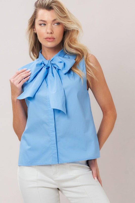 Elegant sky woven top