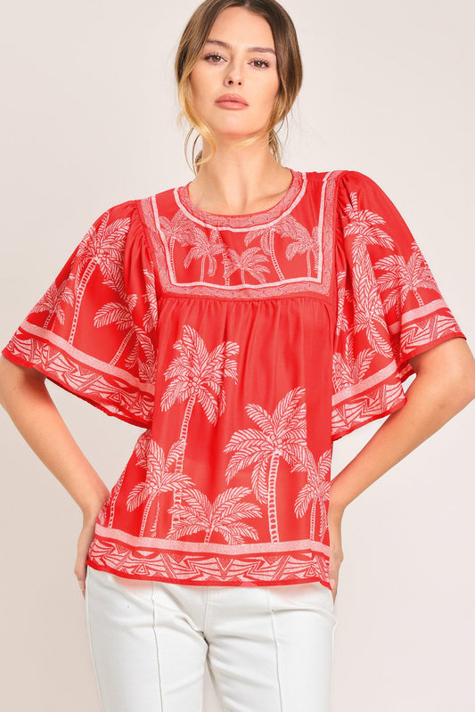 Breeze story woven top