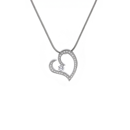 PT092W B.Tiff Pavé  Heart Pendant