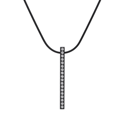 PT107B B.Tiff Black 18-Stone Bar Pendant