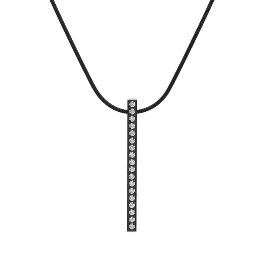 PT107B B.Tiff Black 18-Stone Bar Pendant