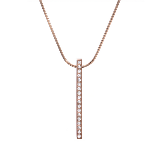 PT107RG B.Tiff Rose Gold 18-Stone Bar Pendant