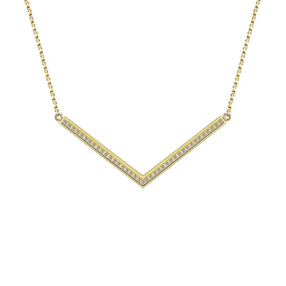 PT208G B.Tiff Gold Pavé Viva Pendant Necklace