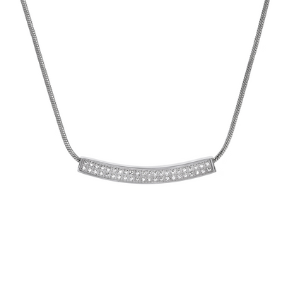 PT222W B.Tiff Pavé Crescent Pendant Necklace