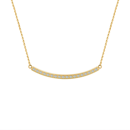 PT324G B.Tiff Gold Mini "Smile" Adjustable Pendant Necklace